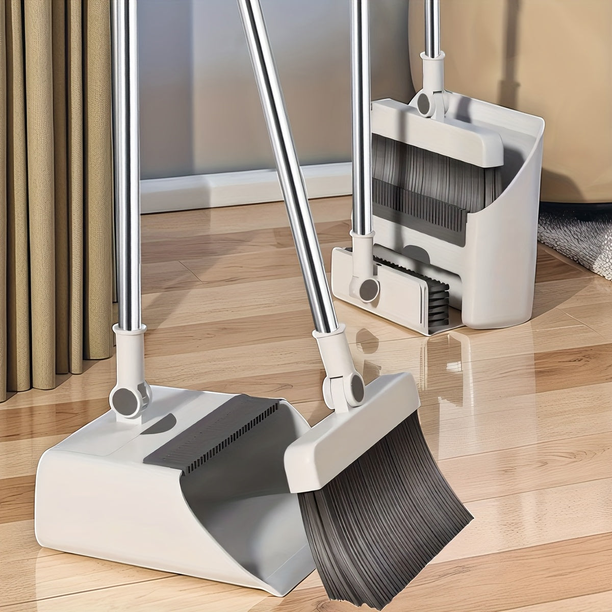 3-in-1 Foldable Broom & Dustpan Combo Set with Floor Brush – Space-Saving Cleaning System for Home, Office, Kitchen, Bathroom, Hard Floors – Ideal for Apartments & Dorms