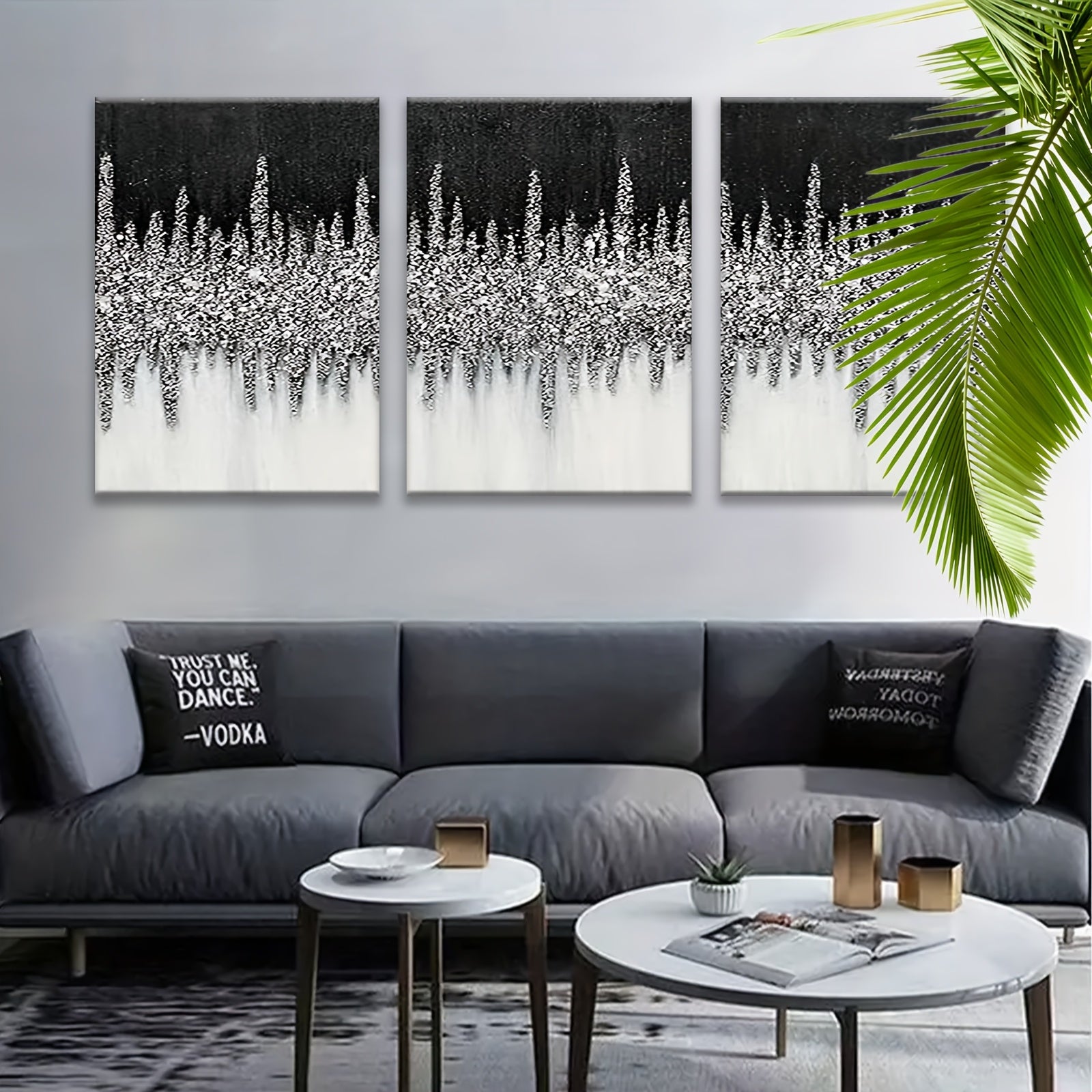 Shop our 3-piece silver texture framed canvas wall art set with gold & black fashion silhouettes. Multiple sizes available for bedroom, living room, bathroom or event décor.