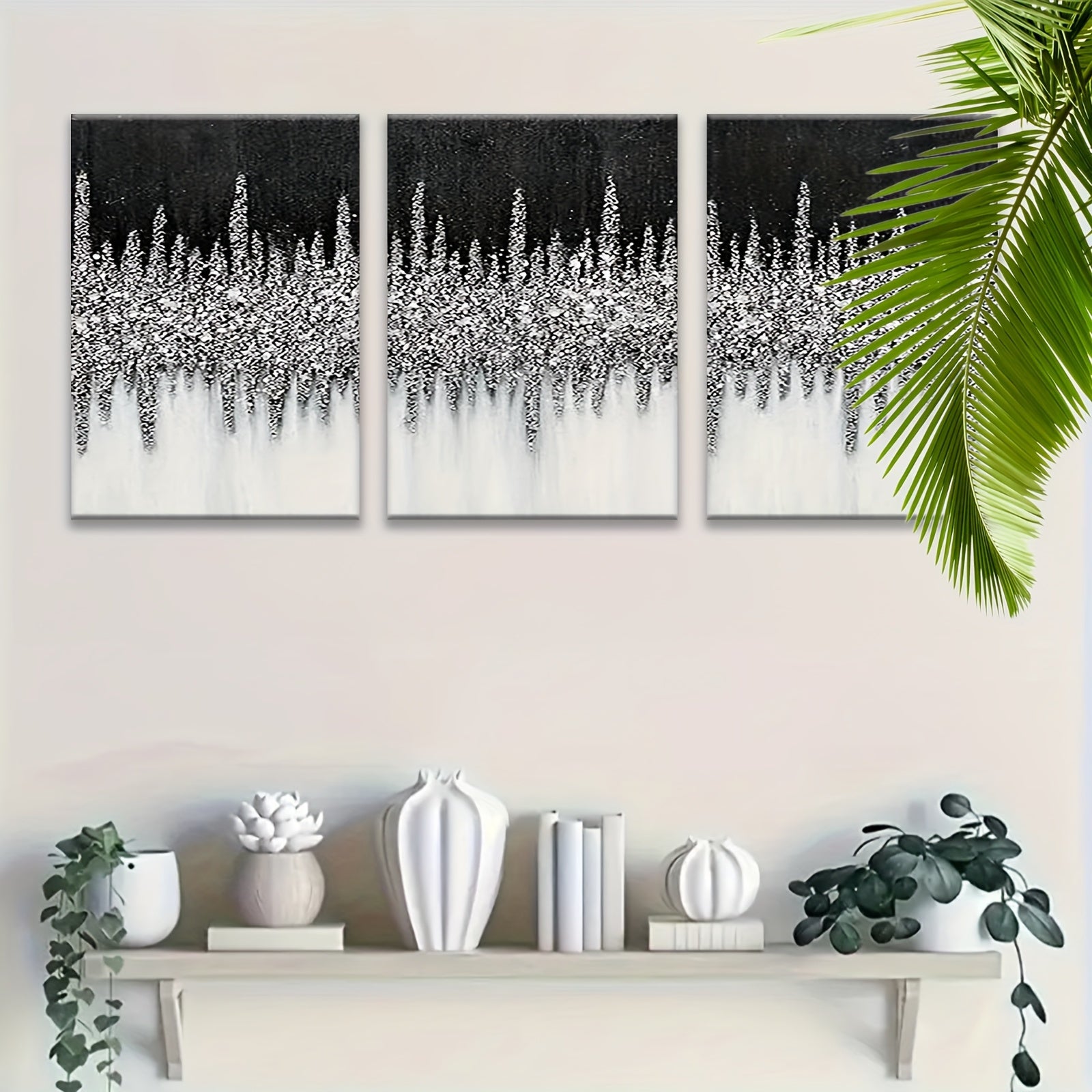 Shop our 3-piece silver texture framed canvas wall art set with gold & black fashion silhouettes. Multiple sizes available for bedroom, living room, bathroom or event décor.