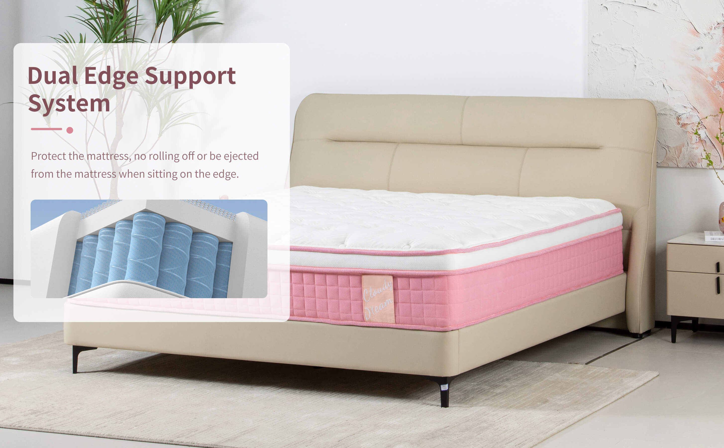 12 Inch Hybrid Mattress Individual Pocket Spring Memory Foam Cool Knitted Cover CertiPUR-US