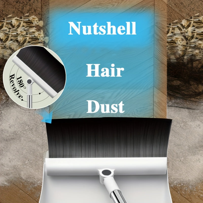 3-in-1 Foldable Broom & Dustpan Combo Set with Floor Brush – Space-Saving Cleaning System for Home, Office, Kitchen, Bathroom, Hard Floors – Ideal for Apartments & Dorms