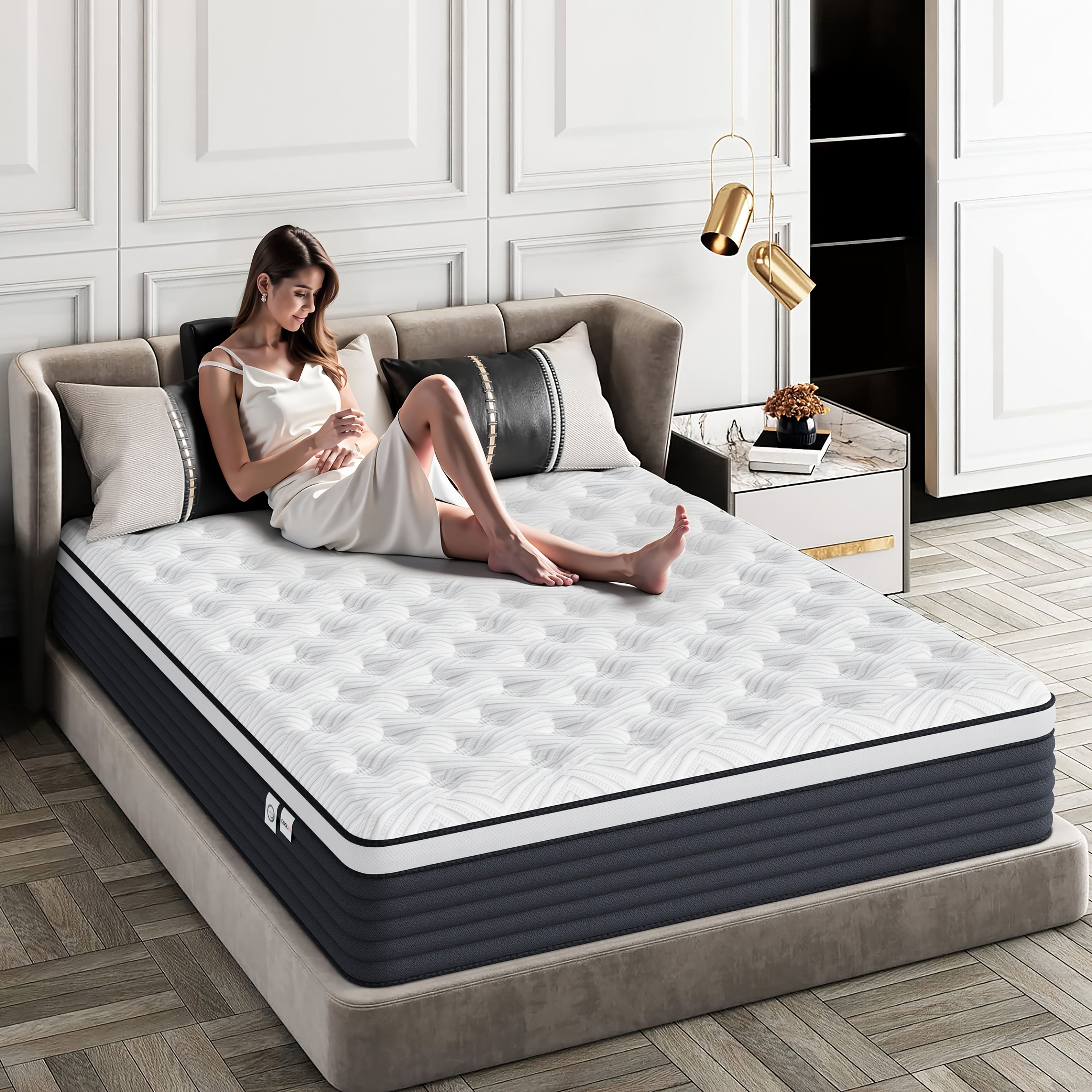 12-Inch Hybrid Mattress in a Box – Twin, Full, Queen, King – Memory Foam & Individually Pocketed Springs for Motion Isolation