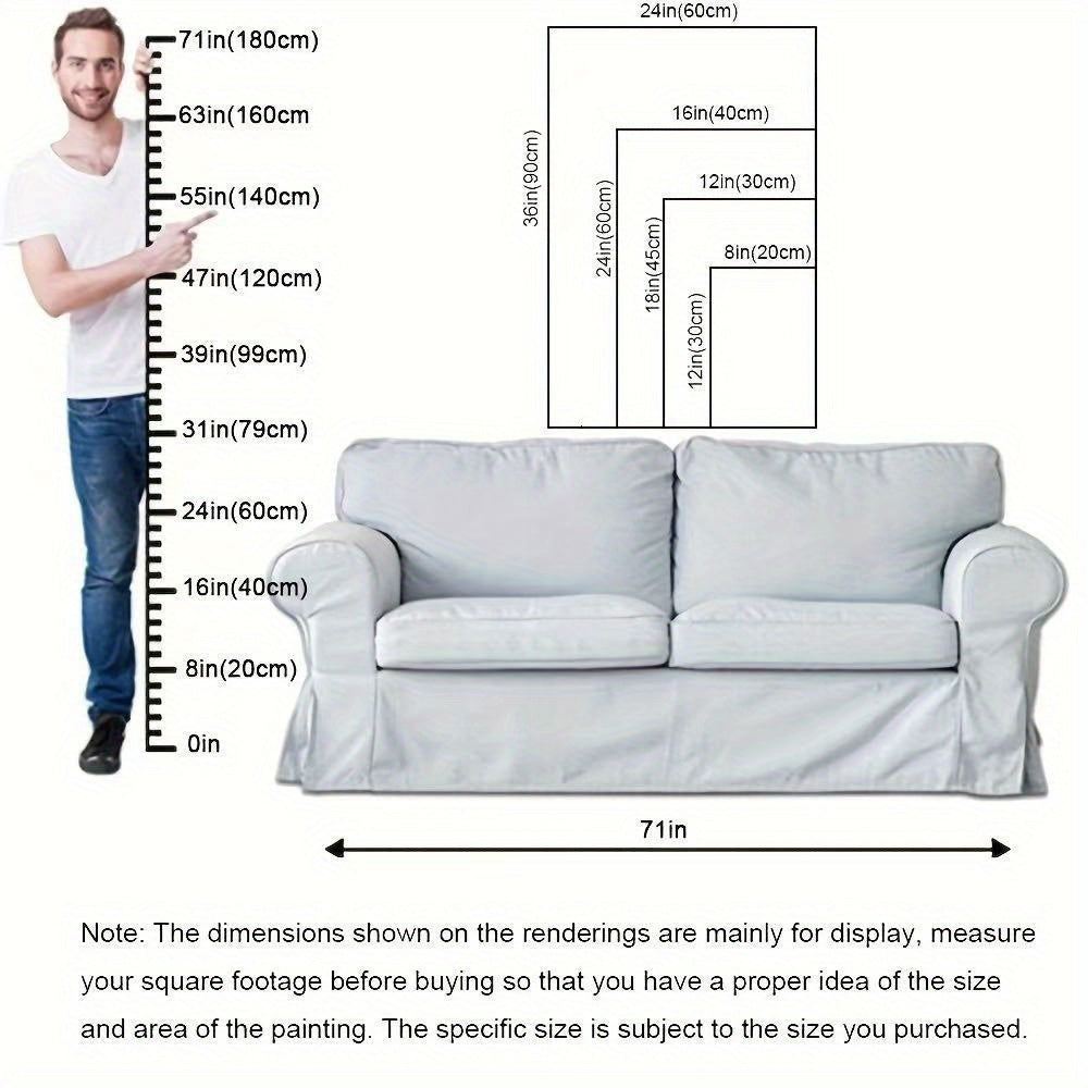 1 Piece Beautiful Room Decoration Wood Frame Wall Art Canvas Print (Flat) – Modern Fashion Style Abstract Irregular Shape Combination, Creative Gift Choice for Living Room, Bedroom, Office, Bar, Café, Hotel