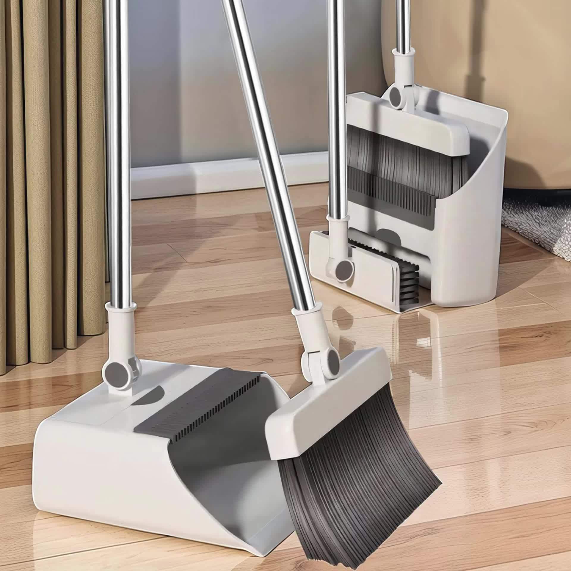 3-in-1 Foldable Broom & Dustpan Combo Set with Floor Brush – Space-Saving Cleaning System for Home, Office, Kitchen, Bathroom, Hard Floors – Ideal for Apartments & Dorms