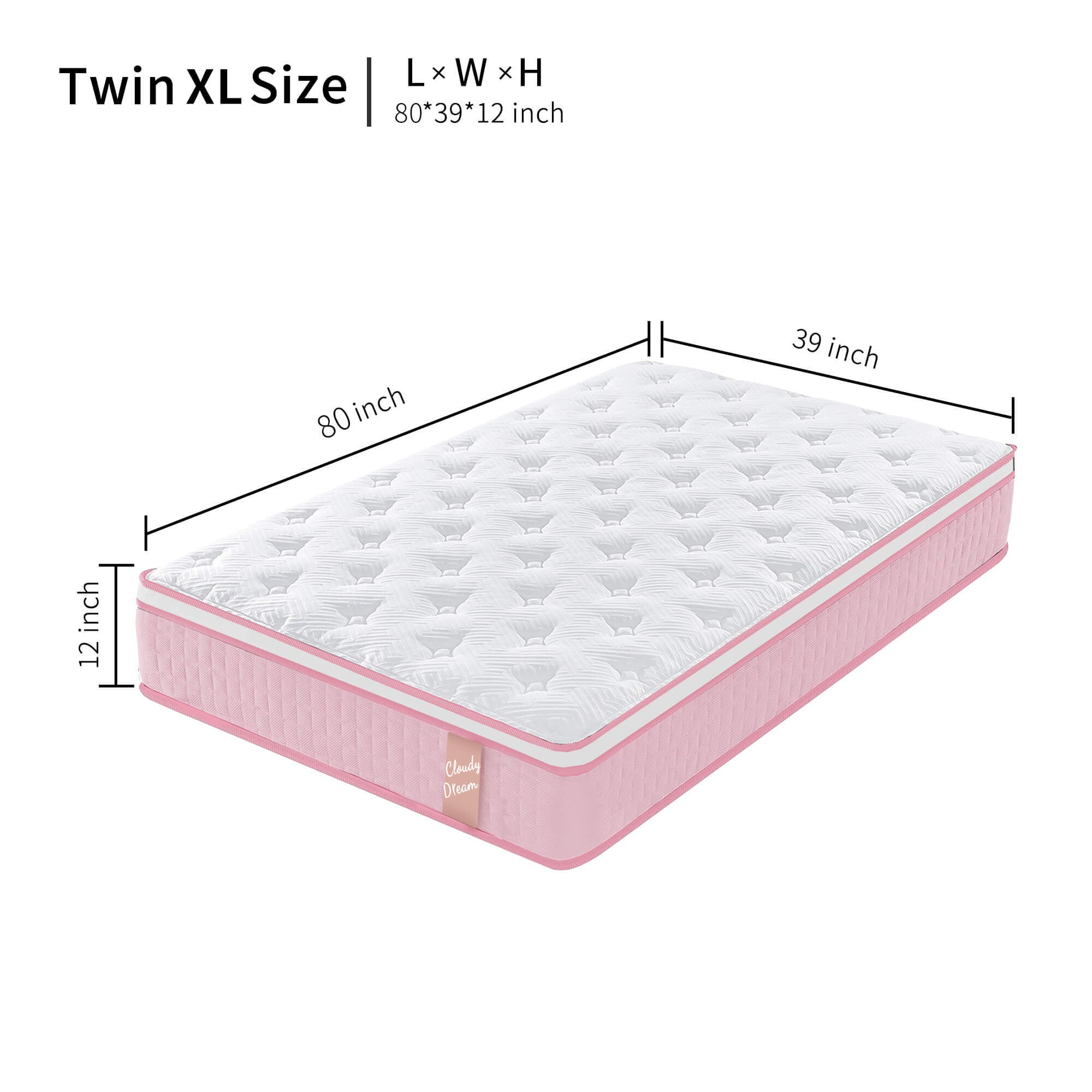 12 Inch Hybrid Mattress Individual Pocket Spring Memory Foam Cool Knitted Cover CertiPUR-US