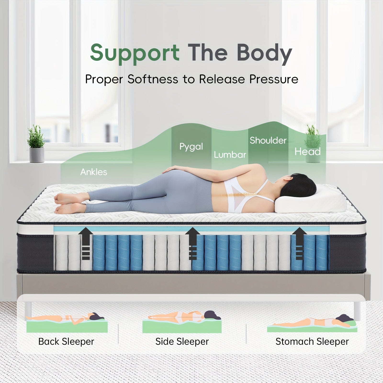 12-Inch Hybrid Mattress in a Box – Twin, Full, Queen, King – Memory Foam & Individually Pocketed Springs for Motion Isolation