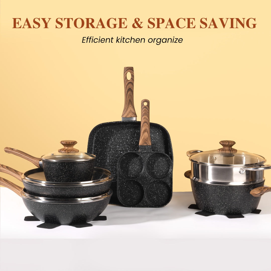 17-piece Non-stick Cookware Set, Cooking Set